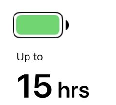 15 hours of battery life