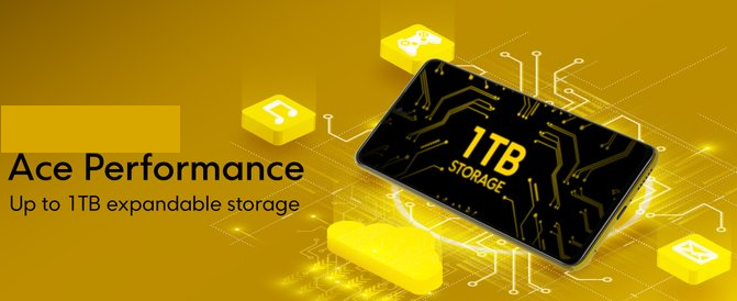 Expandable storage upto 1TB