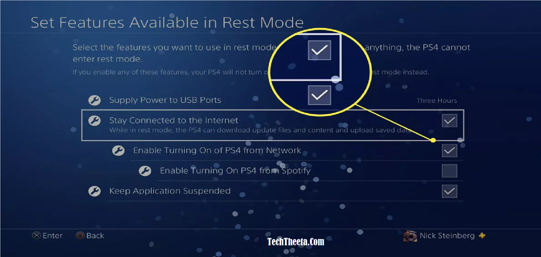 Stay Connected to the Internet and Enable Turning on PS4 from Network